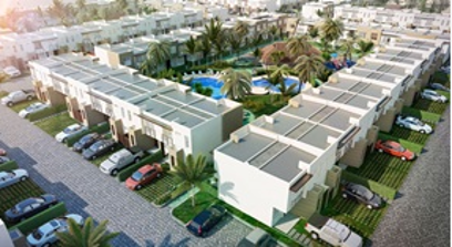 Vista aérea del conjunto de casas